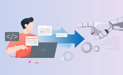 Automation Impact on Software Development Process - Illustration Stock Illustration