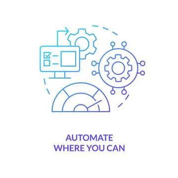 Automation impact on speed blue gradient concept icon イラスト素材