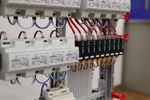 Automation for lighting control, dimming, leak localization, control. Stock Photos