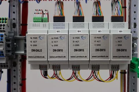 Automation for lighting control, dimming, leak localization, control. Stock Photos