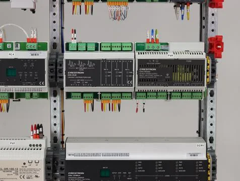 Automation for lighting control, dimming, leak localization, control. Stock Photos