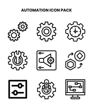 Automation Line Bundle Icons Pack 스톡 일러스트