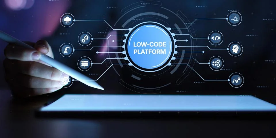 Automation Low Code Platform Development Interface with Workflow Integration  Stockfoto's