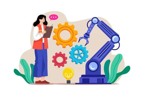 Automation Machine Illustration concept on white background Stock Illustration