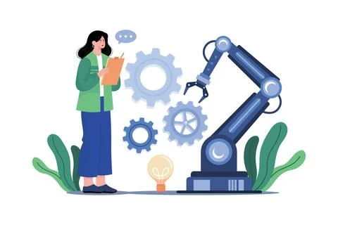 Automation Machine Illustration concept on white background Stock Illustration