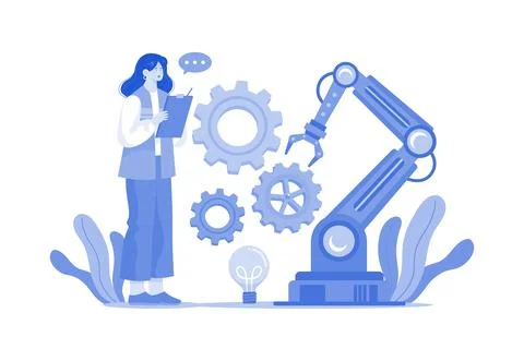 Automation Machine Illustration concept on white background Stock Illustration