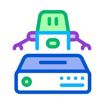 Automation machine learning color icon vector illustration Stock Illustration