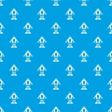 Automation machine robot pattern seamless blue Illustrazione stock