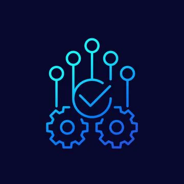 Automation or optimization icon, linear vector Illustrazione stock