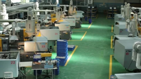 Automation of the plastic molding process molding of plastic Stock Footage 158749651