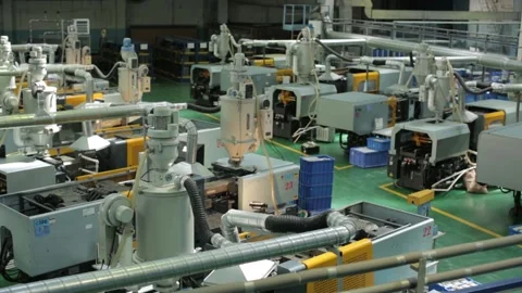 Automation of the plastic molding process molding of plastic Stock Footage 158749801