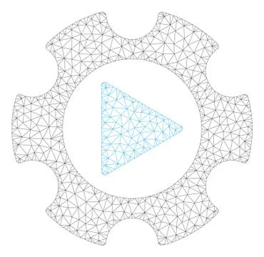 Automation Polygonal Frame Vector Mesh Illustration Stock Illustration