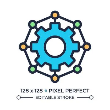 Automation process RGB pixel perfect color icon Illustrazione stock