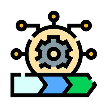 Automation process strategy with connected gear icon Stock-Illustration