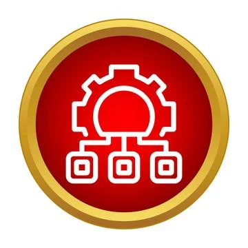 Automation process workflow system displaying connected gears Иллюстрация