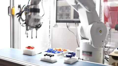 Automation product manufacture engineering technology factory metal work Vídeos de archivo 334587180
