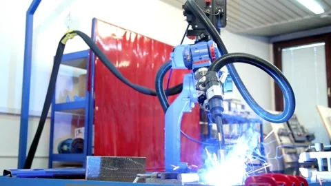 Automation product manufacture engineering technology factory metal work Stock Footage 334587193