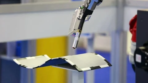 Automation product manufacture engineering technology factory metal work Stock Footage 334587246