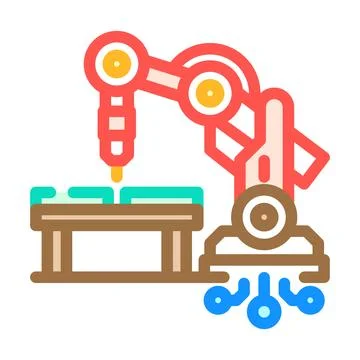 Automation robot deep learning color icon vector illustration 스톡 일러스트