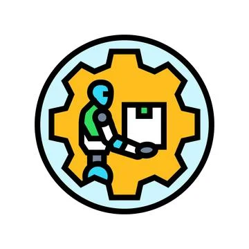 Automation robot deep learning color icon vector illustration Stock Illustration