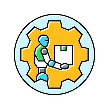 Automation robot deep learning color icon vector illustration Stock Illustration