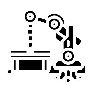 Automation robot deep learning glyph icon vector illustration Stock Illustration