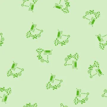 Automation robot deep learning glyph vector seamless pattern Illustrazione stock