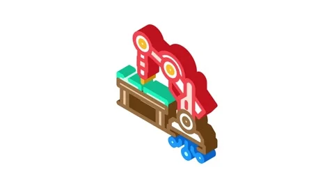 Automation robot deep learning isometric icon animation Stock Footage 327277811