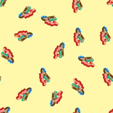 Automation robot deep learning isometric icon seamless pattern Illustrazione stock