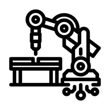 Automation robot deep learning line icon vector illustration Stock Illustration