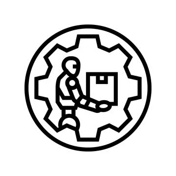 Automation robot deep learning line icon vector illustration Stock Illustration