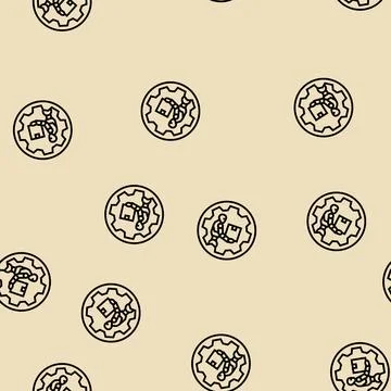 Automation robot deep learning line seamless pattern Illustrazione stock