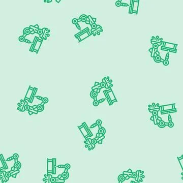 Automation robot deep learning line vector seamless pattern Stock Illustration