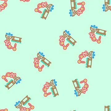 Automation robot deep learning vector seamless pattern 库存插图