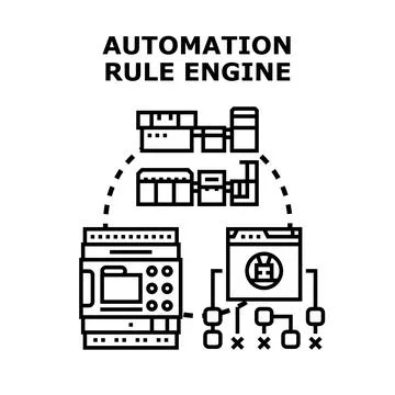 Automation rule engine for business processes system Stock Illustration