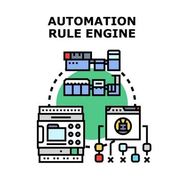 Automation rule engine for business processes system Stock Illustration