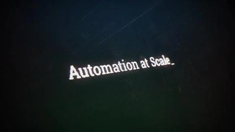 Automation at Scale on digital screen message on computer screens V02 Stock Footage 317028463