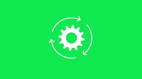 Automation settings refresh loop animation with gear arrows Stock Footage 330525196