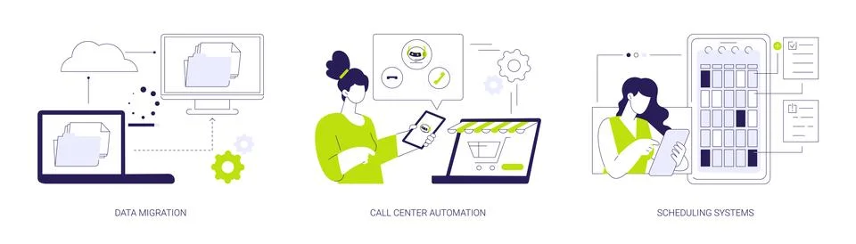 Automation software abstract concept vector illustrations. Stock Illustration