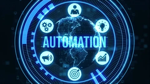 Automation Software concept as an innovation.  Business, Technology, Intern.. Видео 237622506