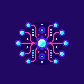 Automation, software integration vector icon Stock Illustration