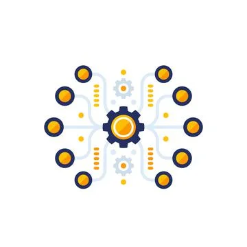 Automation, software integration vector illustration Stock Illustration