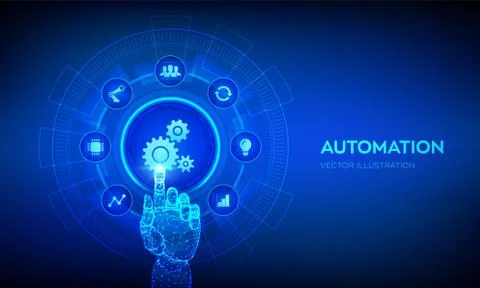 Automation Software. IOT and Automation concept as an innovation, improving p Stock Illustration
