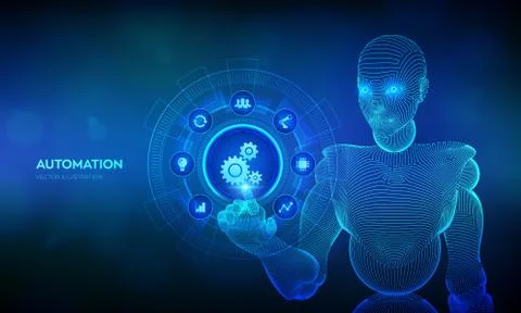 Automation Software. IOT and Automation concept as an innovation, improving p Stock Illustration