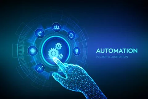 Automation Software. IOT and Automation concept as an innovation, improving p Stock Illustration