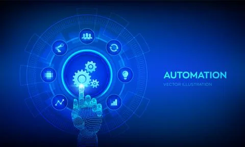Automation Software. IOT and Automation concept as an innovation, improving p Stock Illustration
