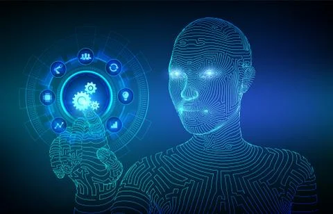 Automation Software. IOT and Automation concept as an innovation, improving p Stock Illustration