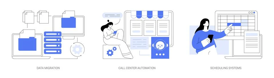 Automation software isolated cartoon vector illustrations se Illustrazione stock