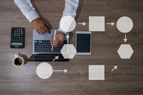 Automation Software Technology Workflow Business process development Stock Photos