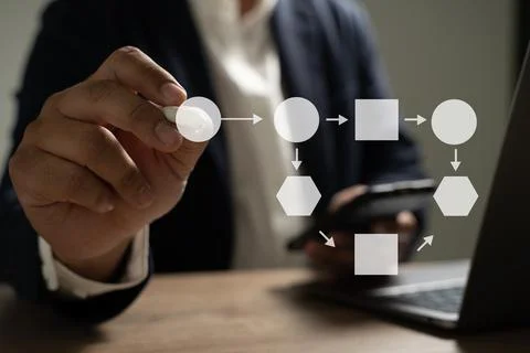Automation Software Technology Workflow Business process development Stock Photos